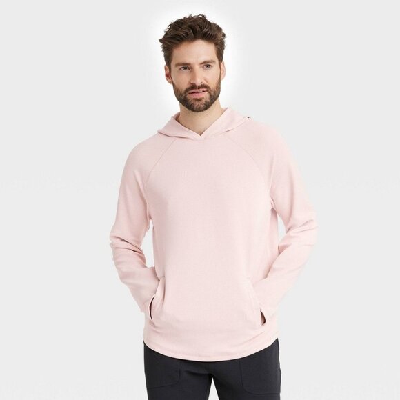 Men's Heavy Waffle Hooded Sweatshirt - All in Motion™ Pink Small‎ - Picture 1 of 1